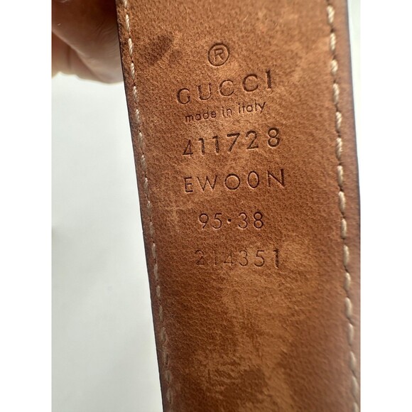 Authentic Gucci Women\'s Burgundy Lizard Leather Belt 411728 Sz 38 Made In Italy main image 6